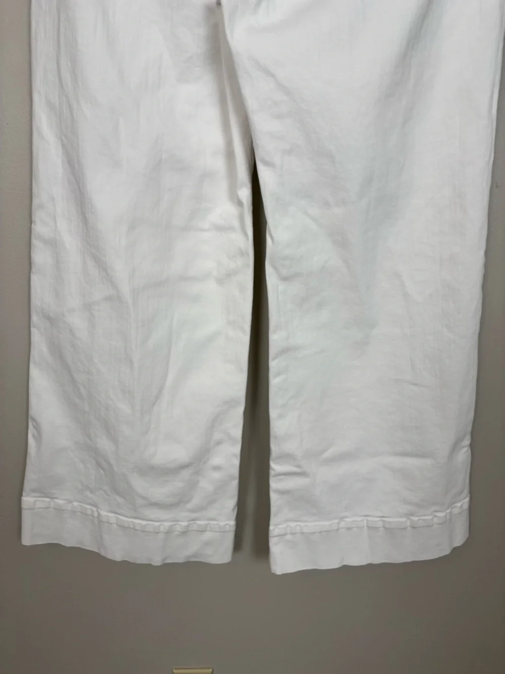 J Crew Jeans Womens 34 White '96 Denim Trouser Sailor Wide Leg Flare Casual